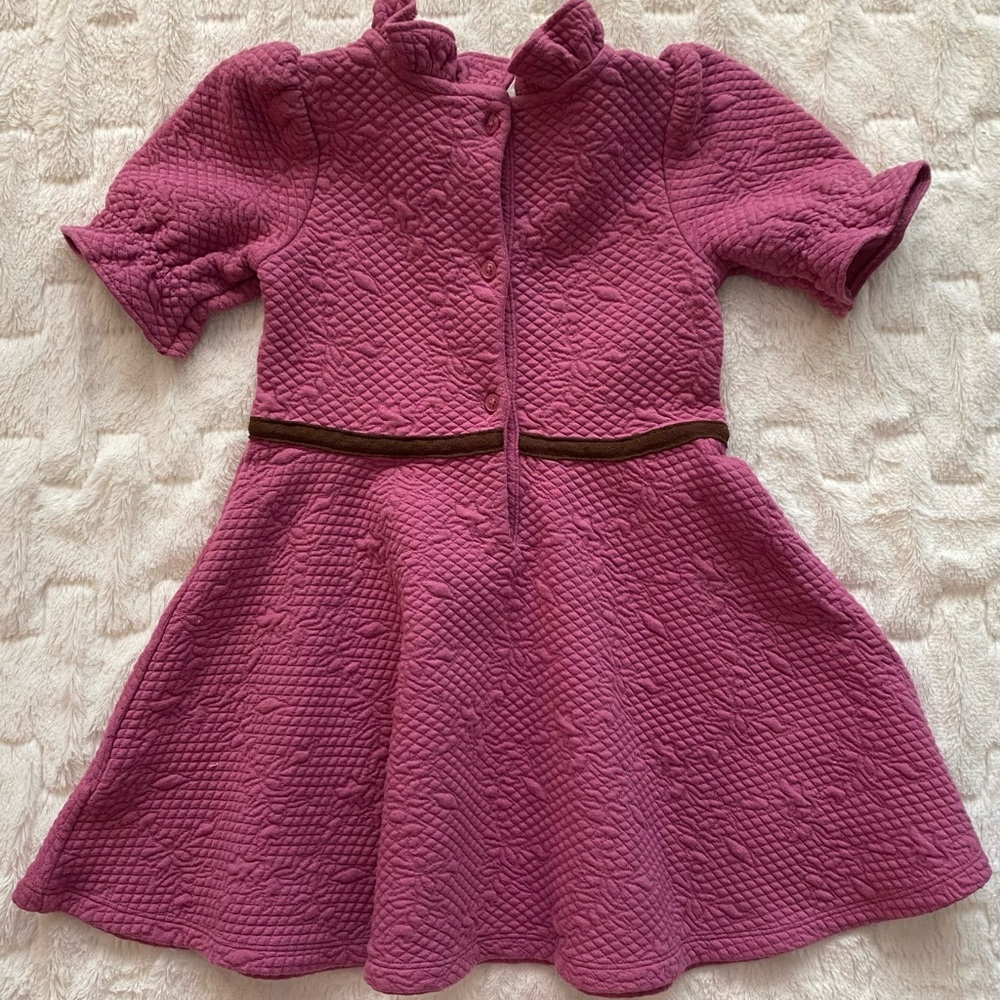 Janie and Jack Girls Pink Quilted Equestrian Dress with Belt Size 3 - Picture 4 of 8